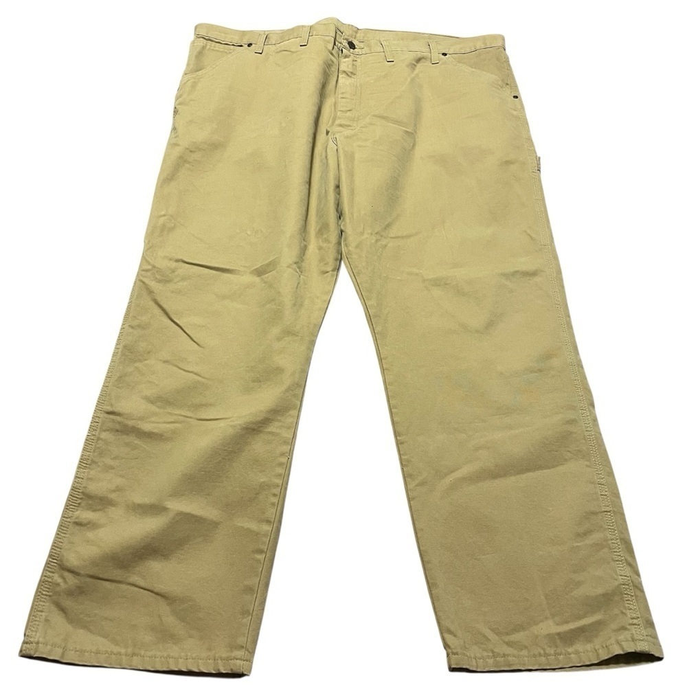 Wrangler Men's Khaki Carpenter Work Pants Size 46 Big and Tall Durable GUC